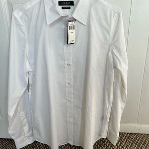 Woman’s XL Ralph Lauren non iron button down Cotten shirt